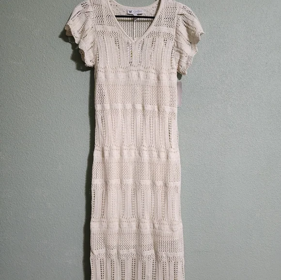 Cream Crochet Maxi Dress - Picture 3 of 8